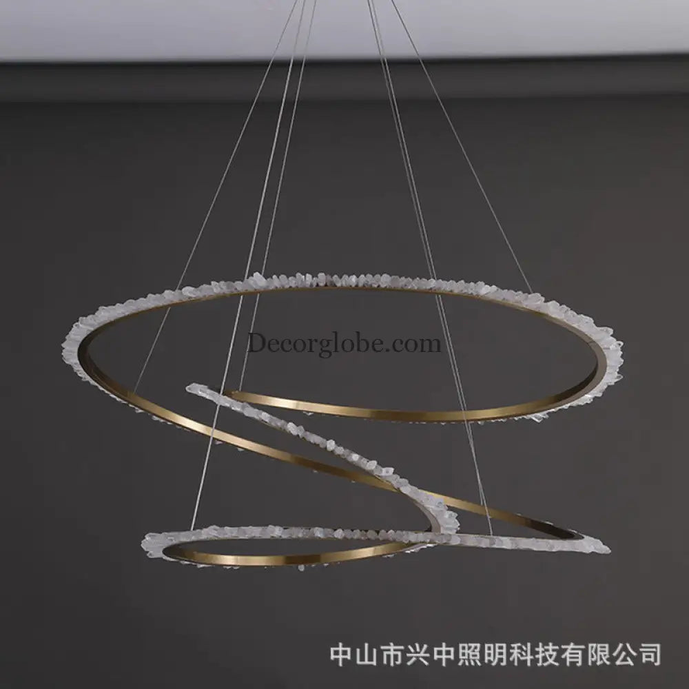 Maya Post-Modern Three Ring Crystal Chandelier D80 H55 Three Rings Chandelier