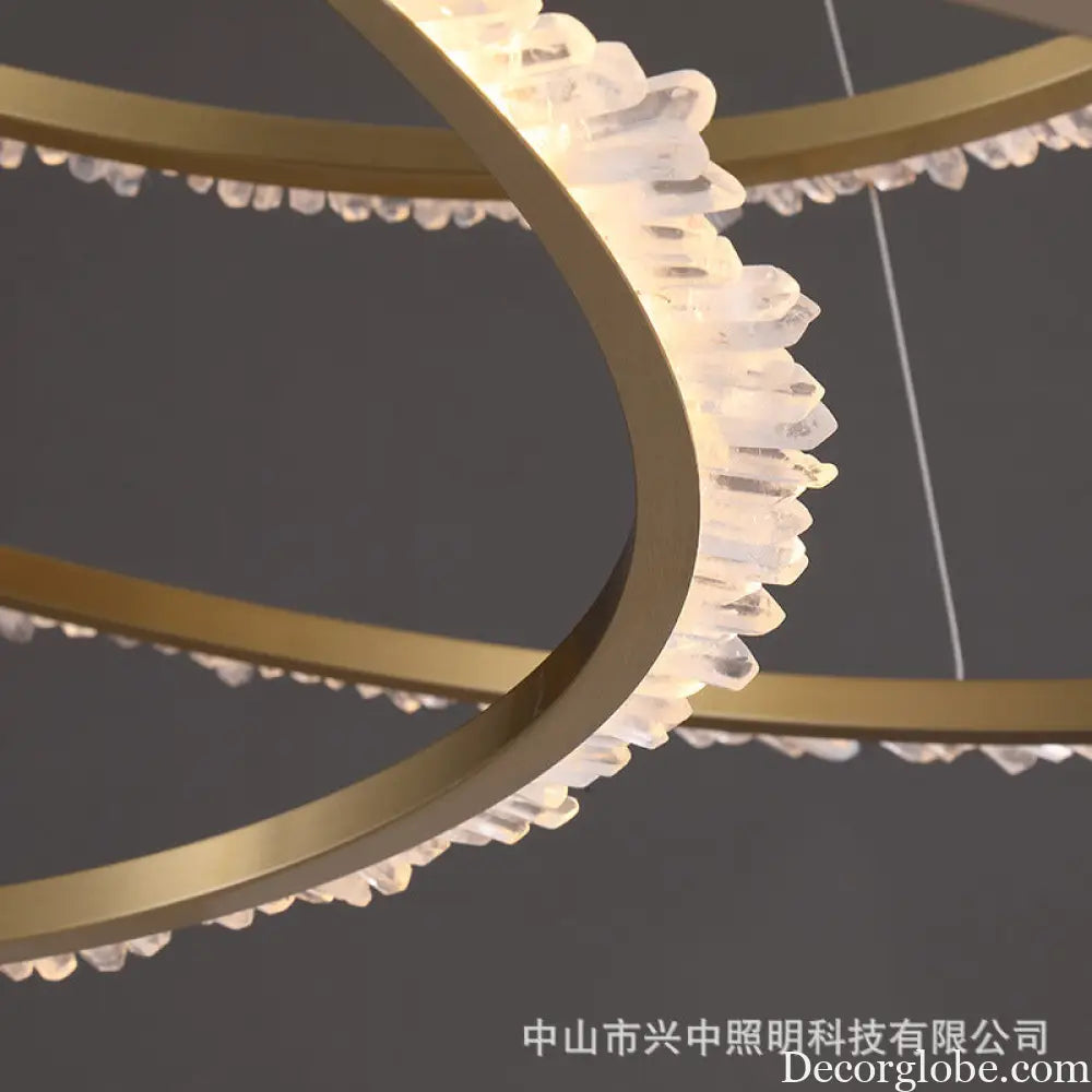 Maya Post-Modern Three Ring Crystal Chandelier D80 H55 Three Rings Chandelier