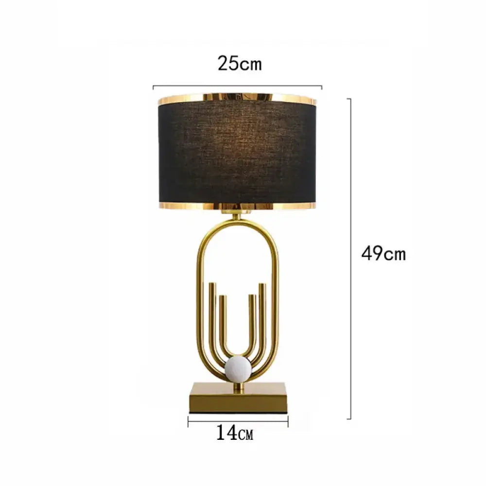Orléans Modern Gold Geometric Table Lamp - Black / UK plug - Table Lamp