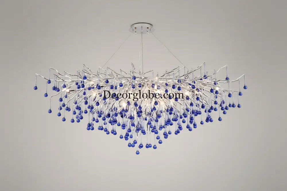 Modern Branch Chrome Crystal Chandelier – 8-Light Luxury Pendant Chandelier