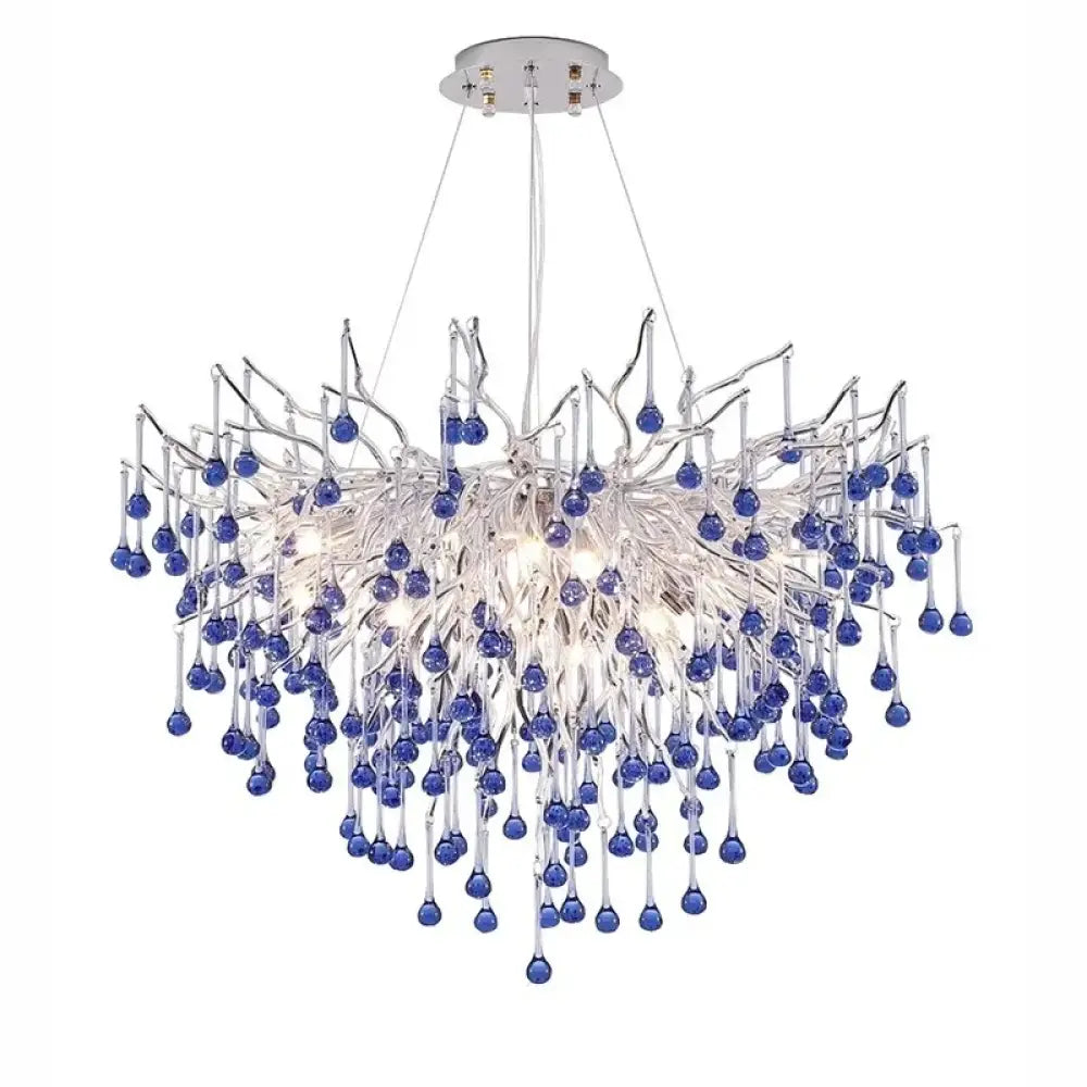Modern Branch Chrome Crystal Chandelier – 8-Light Luxury Pendant Diameter 40cm / white light Chandelier
