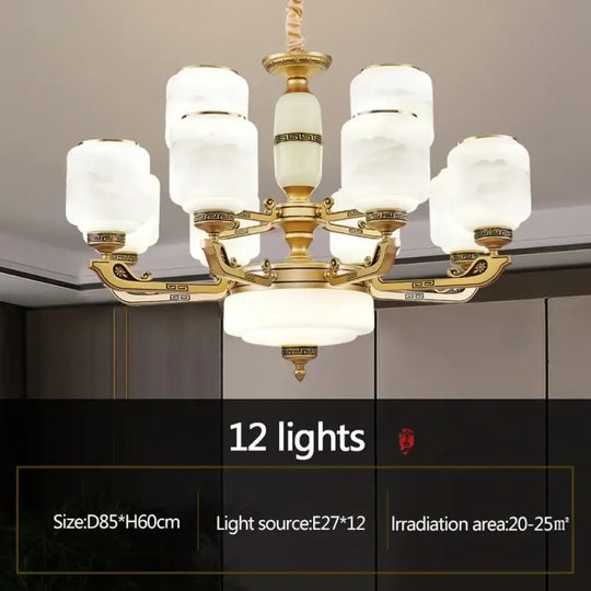 Modern Brushed Glass Chandelier for Living Room and Dining Area 12 lights / Warm light / China Mainland Chandelier