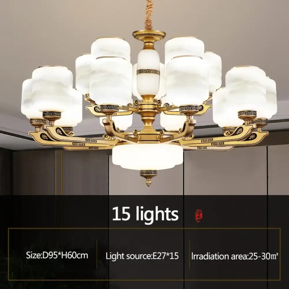 Modern Brushed Glass Chandelier for Living Room and Dining Area 15 lights / Warm light / China Mainland Chandelier