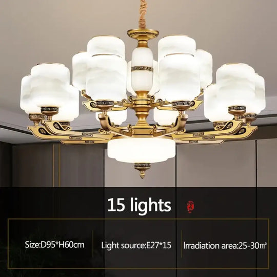 Modern Brushed Glass Chandelier for Living Room and Dining Area 15 lights / Warm light / China Mainland Chandelier