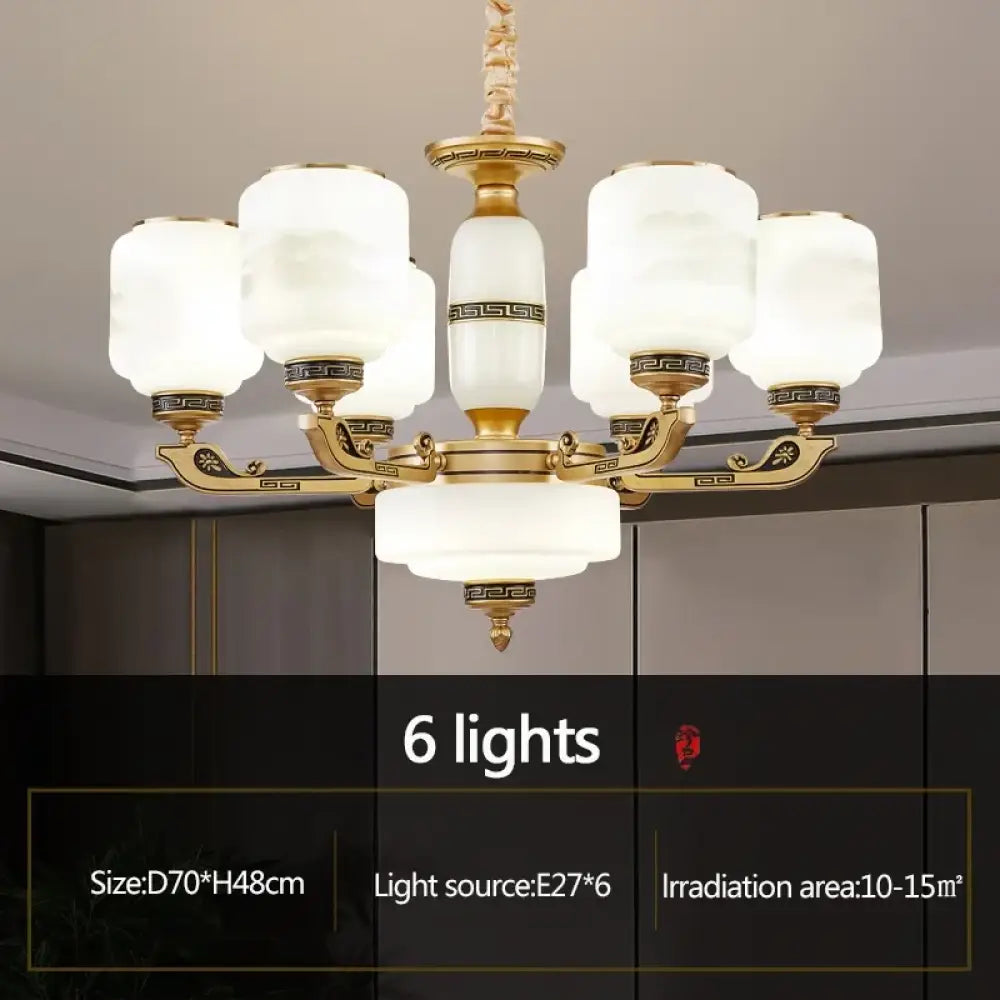 Modern Brushed Glass Chandelier for Living Room and Dining Area 6 lights / Warm light / China Mainland Chandelier