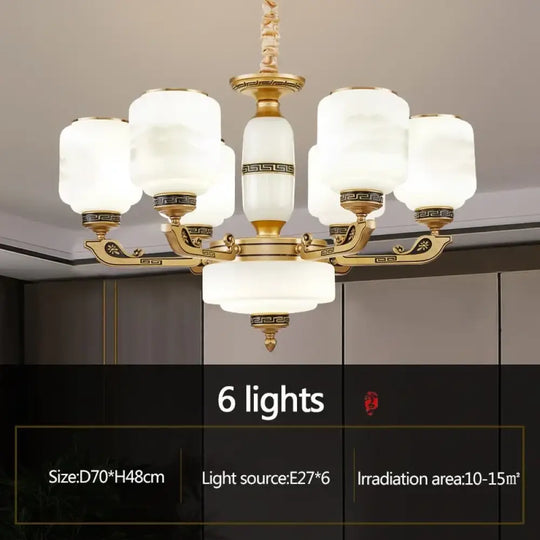 Modern Brushed Glass Chandelier for Living Room and Dining Area 6 lights / Warm light / China Mainland Chandelier