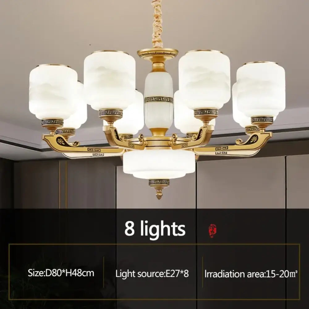 Modern Brushed Glass Chandelier for Living Room and Dining Area 8 lights / Neutral light / China Mainland Chandelier