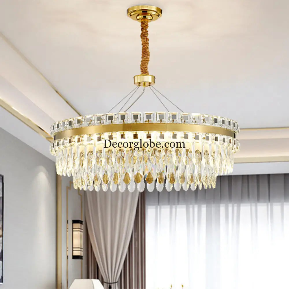 Aurora's Modern Crystal Chandelier: A Touch of Elegance with Sparkling Light - DecorGlobe