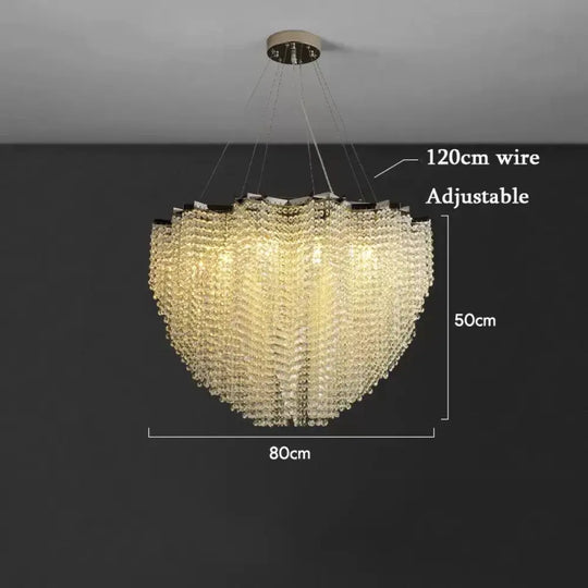 Modern Crystal Chandelier - Luxury Staircase Illumination with Chrome Accents and LED Elegance - DecorGlobe
