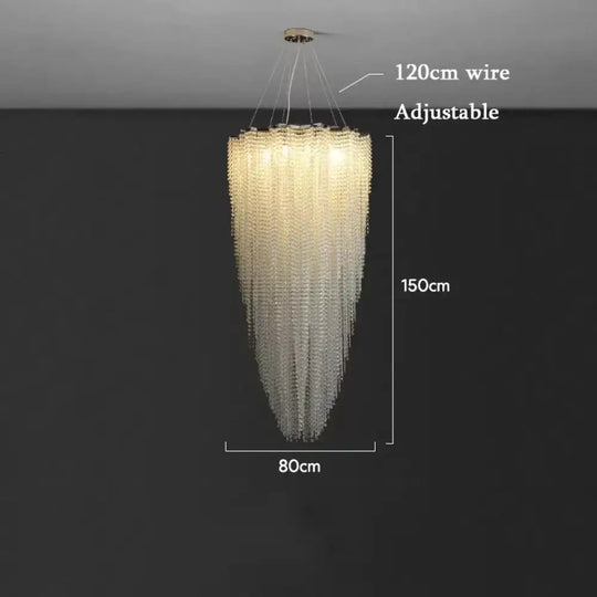 Modern Crystal Chandelier - Luxury Staircase Illumination with Chrome Accents and LED Elegance - DecorGlobe