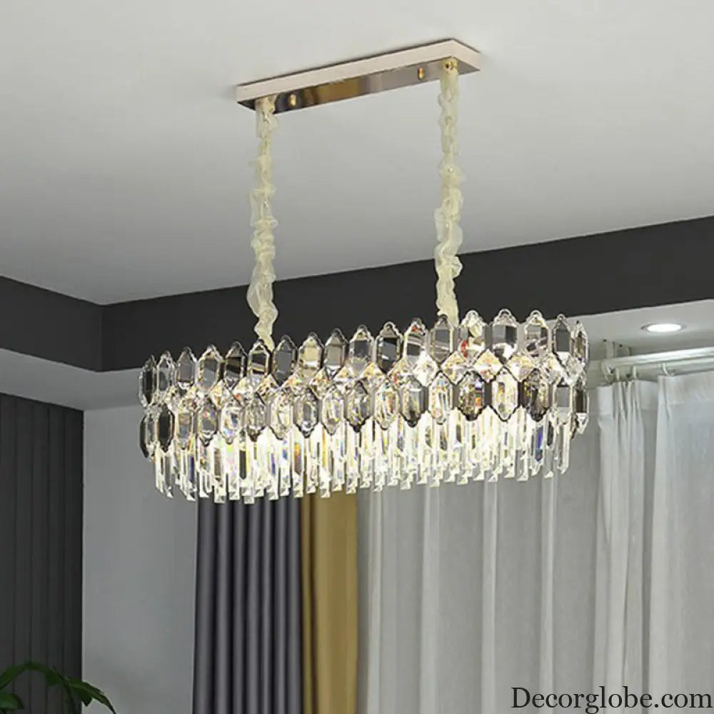 Gabriela Modern Crystal Chandelier - Smoke Grey Tiered Pendant (Multiple Sizes) - DecorGlobe