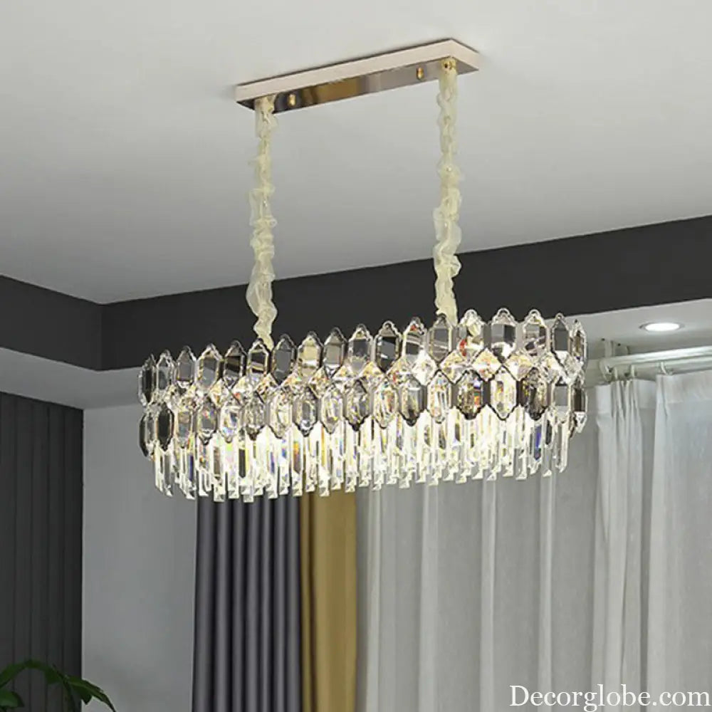 Gabriela Modern Crystal Chandelier - Smoke Grey Tiered Pendant (Multiple Sizes) - DecorGlobe