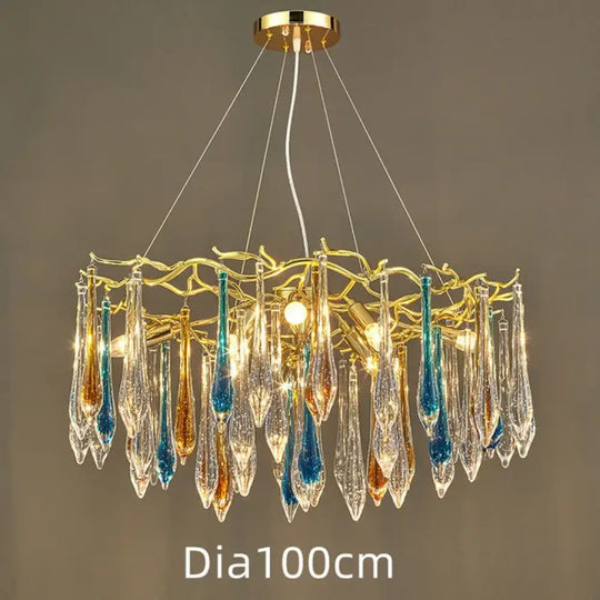Modern Crystal Chandeliers - Luxury Living and Dining Room Lighting with Bar Design, Featuring Branch Pendant Lights and Crystal Water Drop Accents - DecorGlobe