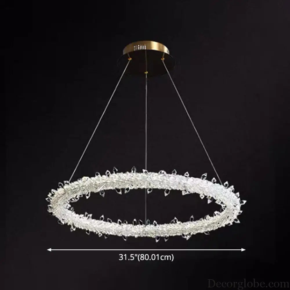 Diana - Modern Crystal Circle Chandelier (Choose Your Size & Tiers) - DecorGlobe