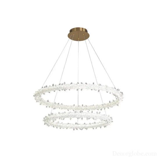 Diana - Modern Crystal Circle Chandelier (Choose Your Size & Tiers) - DecorGlobe
