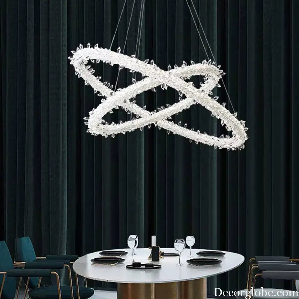 Diana - Modern Crystal Circle Chandelier (Choose Your Size & Tiers) - DecorGlobe