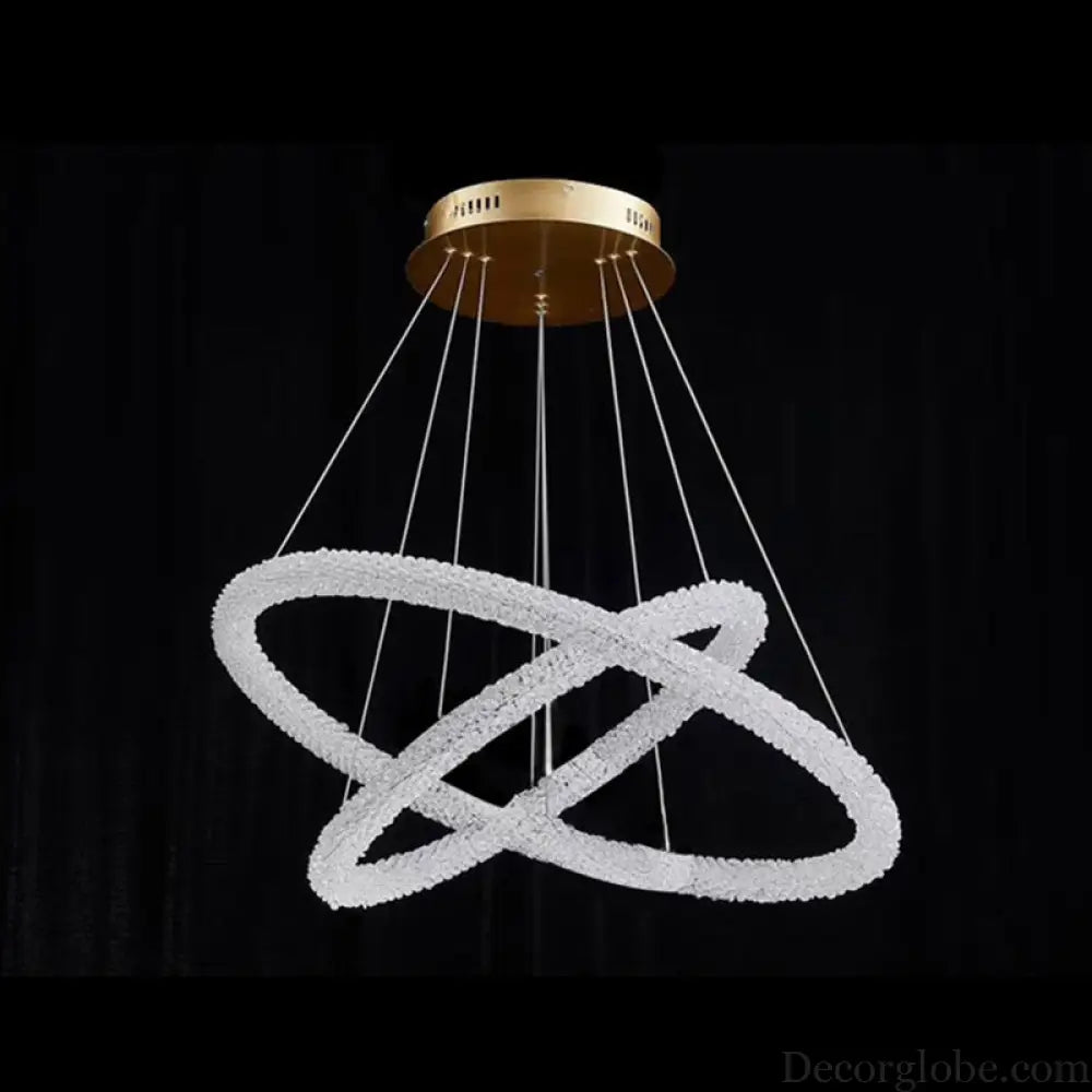 Diana - Modern Crystal Circle Chandelier (Choose Your Size & Tiers) - DecorGlobe