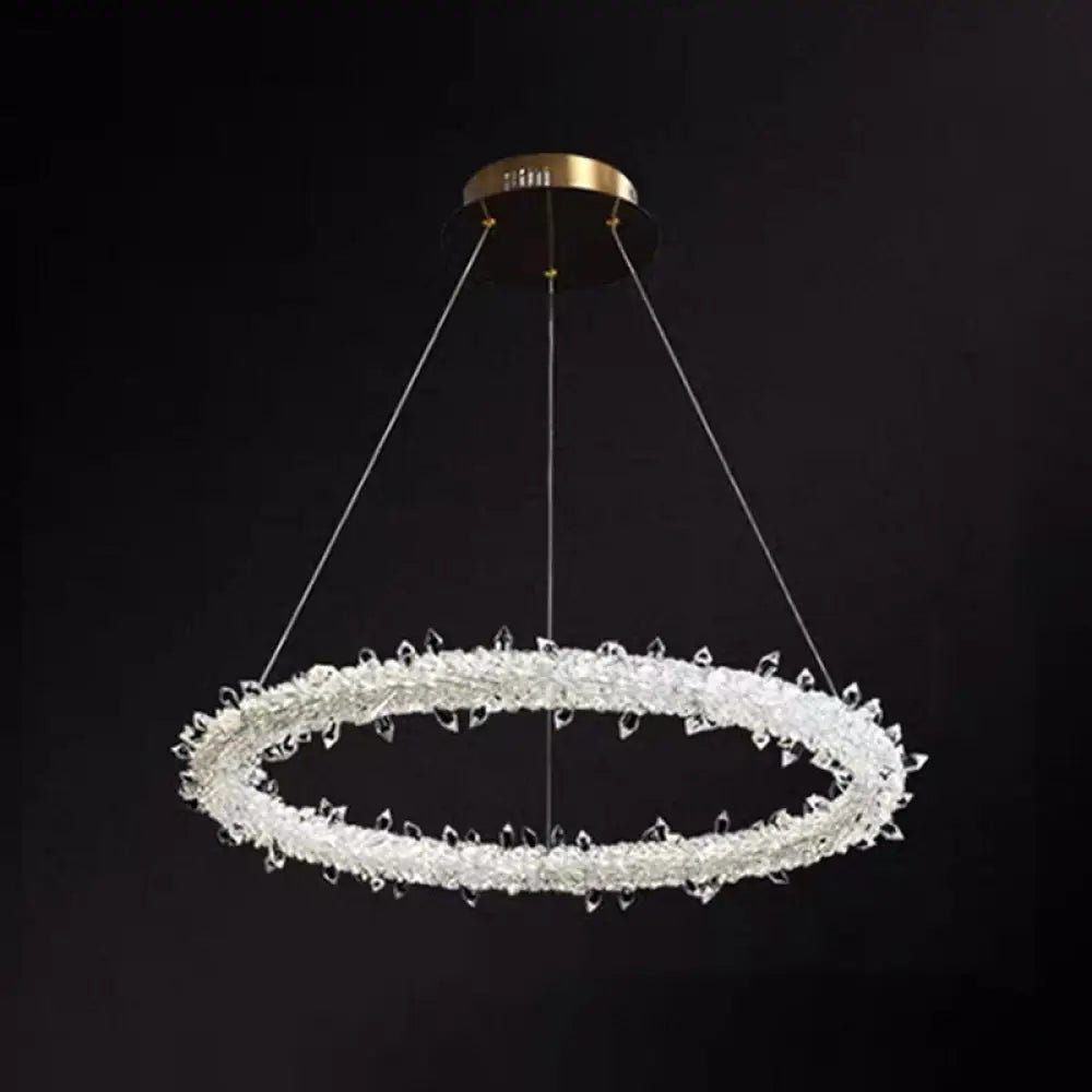 Diana - Modern Crystal Circle Chandelier (Choose Your Size & Tiers) - DecorGlobe