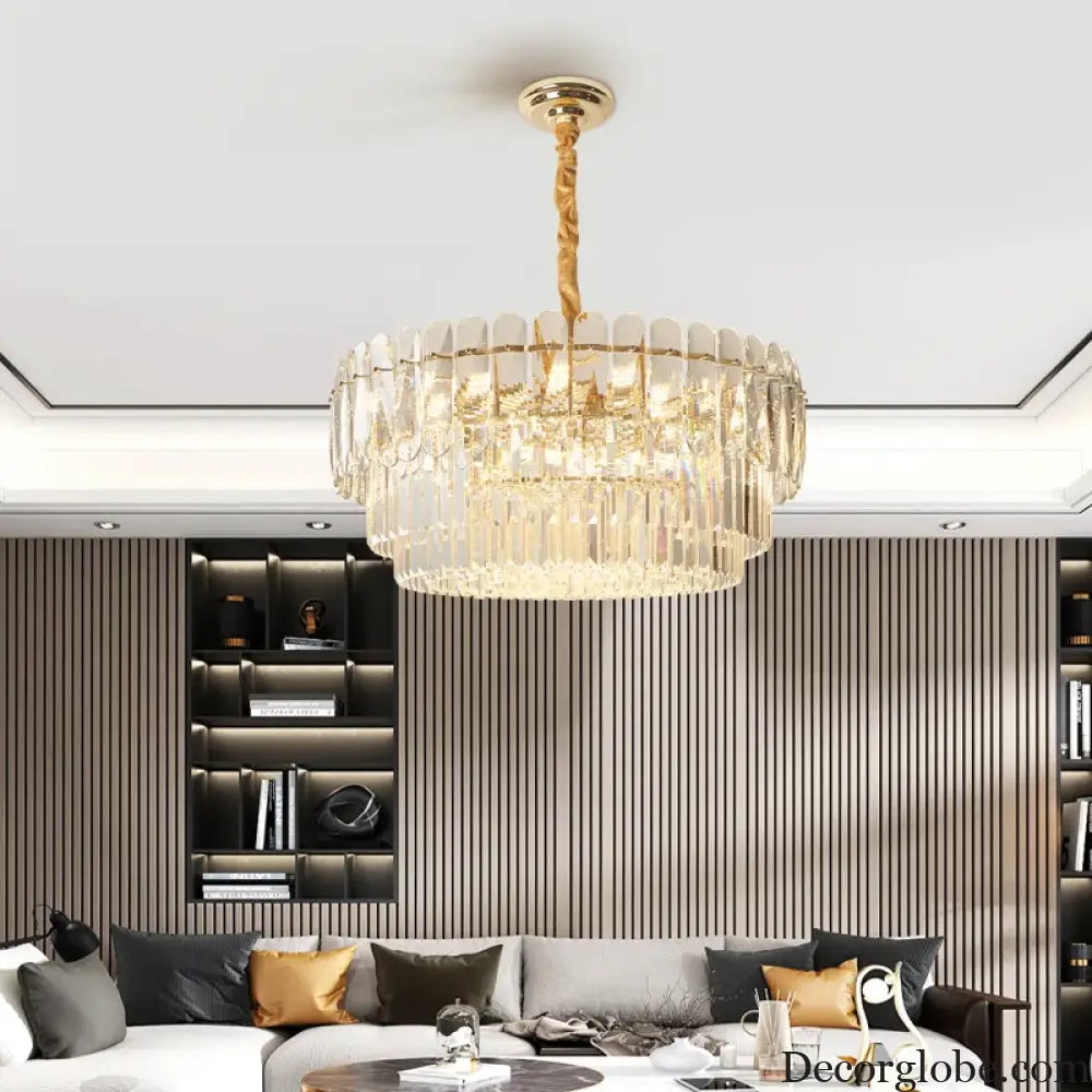 Modern Crystal LED Pendant Lights - Gold Elegance for Living Rooms, Kitchens, Dining Rooms, and Bedrooms in Nordic Loft Style - DecorGlobe