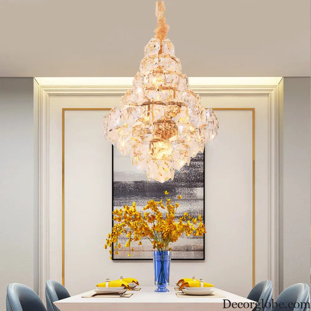 Clara Modern Glass Crystal Chandelier - DecorGlobe