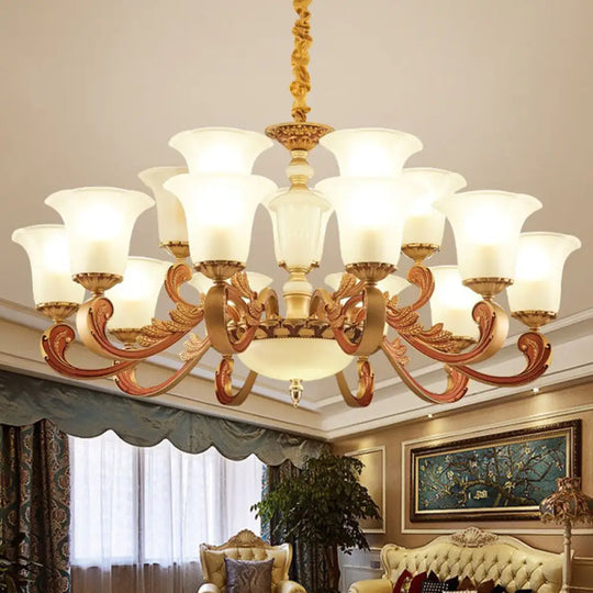 Gold Pendant Chandelier with Frosted Glass for Modern Bedroom Lighting 15 / Gold