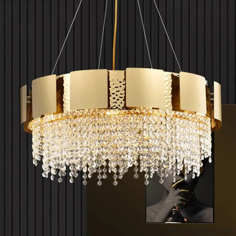 Modern Golden Stainless Steel Chandelier - Elegance for Living and Dining in Villas and Duplex Buildings - DecorGlobe