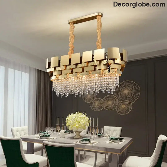 Modern Golden Stainless Steel Chandelier - Elegance for Living and Dining in Villas and Duplex Buildings - DecorGlobe