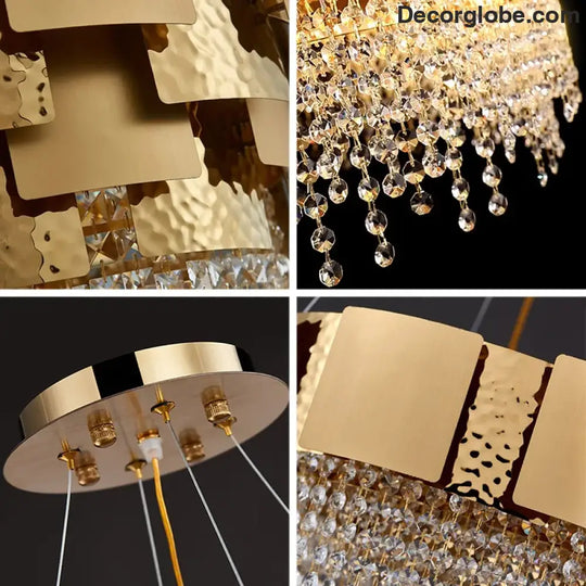 Modern Golden Stainless Steel Chandelier - Elegance for Living and Dining in Villas and Duplex Buildings - DecorGlobe