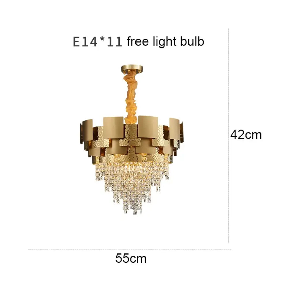 Modern Golden Stainless Steel Chandelier - Elegance for Living and Dining in Villas and Duplex Buildings - DecorGlobe