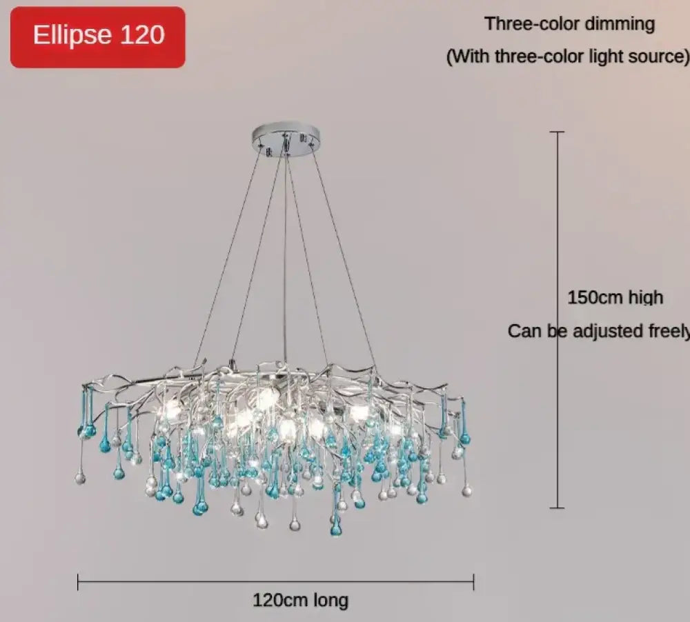 Modern LED Blue Water Droplets Ceiling Chandelier - Luxury Elegance for Villas and Living Spaces - DecorGlobe