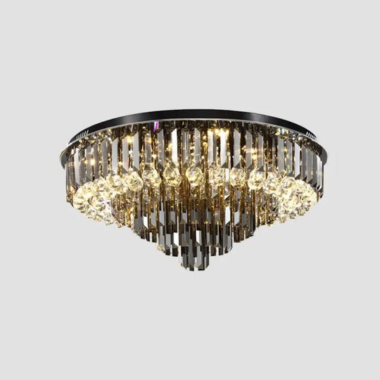Modern LED Crystal Ceiling Chandelier - Creative Home Decor Lamp in Round Luxury Design (Black, Gold, Silver) - DecorGlobe