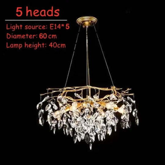 Modern LED Leaf Crystal Ceiling Chandeliers - Elegance for Living, Dining, and Bedrooms - DecorGlobe