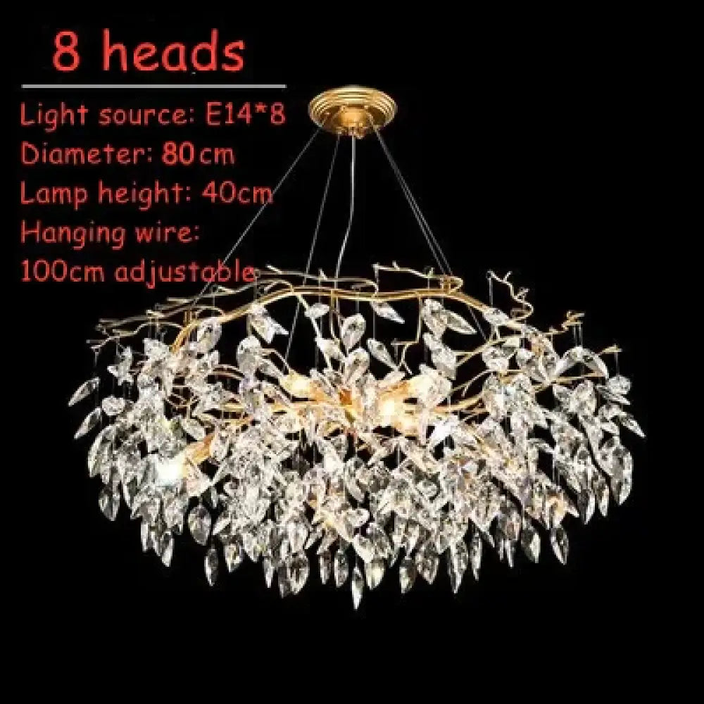Modern LED Leaf Crystal Ceiling Chandeliers - Elegance for Living, Dining, and Bedrooms - DecorGlobe