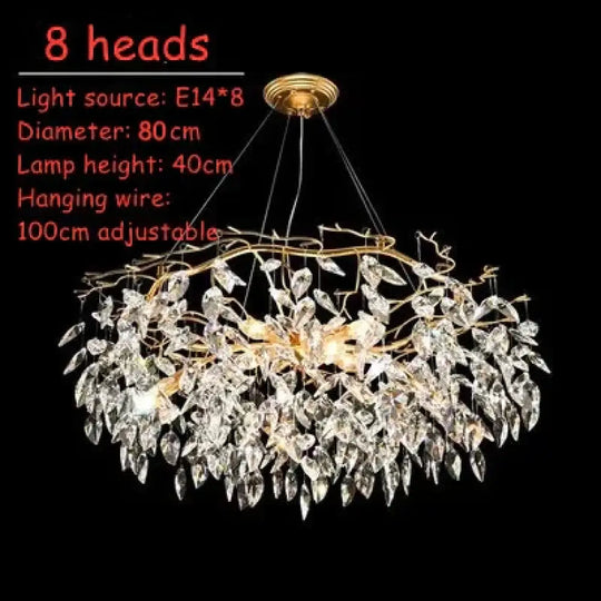 Modern LED Leaf Crystal Ceiling Chandeliers - Elegance for Living, Dining, and Bedrooms - DecorGlobe