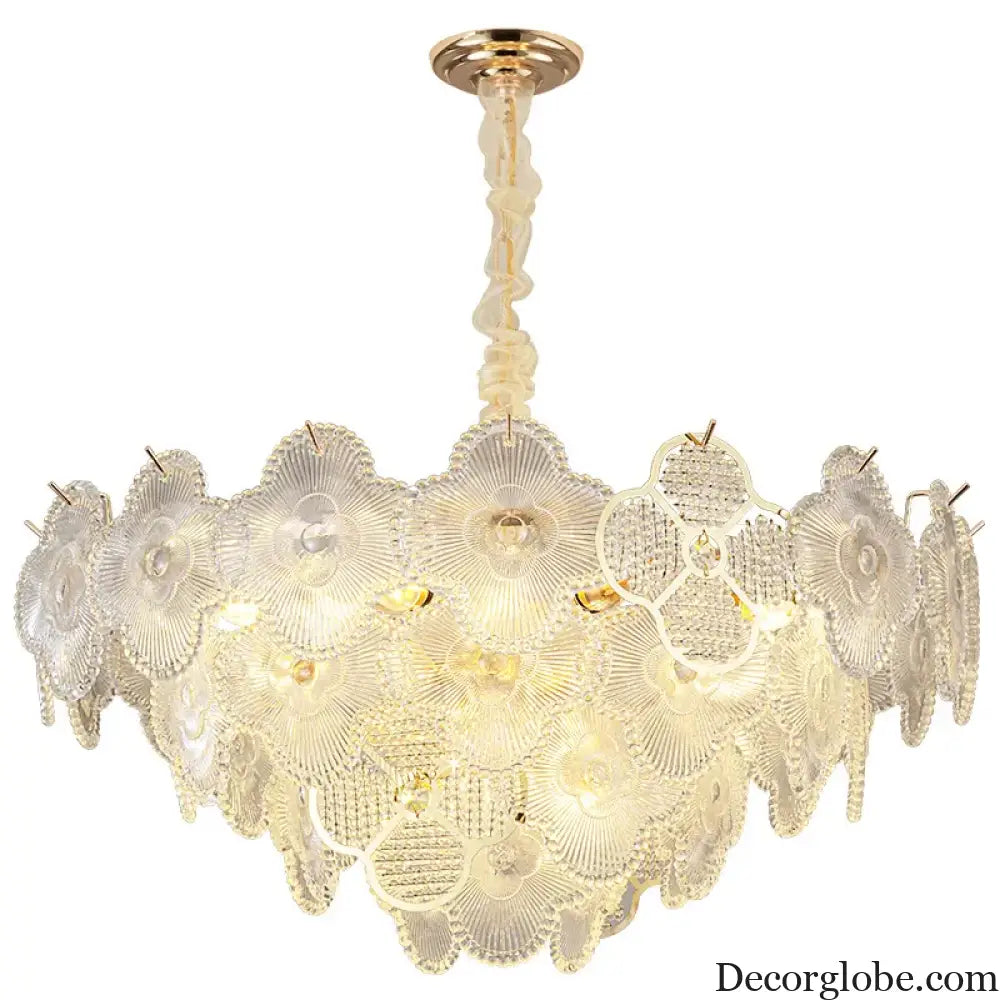 Modern LED Light Luxury Chandelier - Ideal for Villa Living Rooms, Bedrooms, and Dining Spaces - French Plum Crystal Glass Design - DecorGlobe