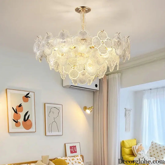 Modern LED Light Luxury Chandelier - Ideal for Villa Living Rooms, Bedrooms, and Dining Spaces - French Plum Crystal Glass Design - DecorGlobe