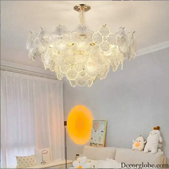 Modern LED Light Luxury Chandelier - Ideal for Villa Living Rooms, Bedrooms, and Dining Spaces - French Plum Crystal Glass Design - DecorGlobe