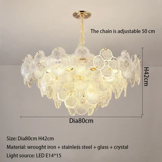 Modern LED Light Luxury Chandelier - Ideal for Villa Living Rooms, Bedrooms, and Dining Spaces - French Plum Crystal Glass Design - DecorGlobe
