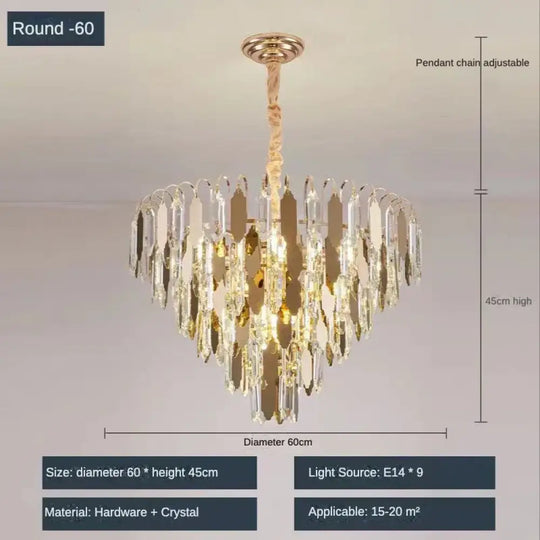 Modern LED Luxury Triangular Multi-Level Crystal Chandelier - Elegant Illumination for Living Rooms, Bedrooms, and Dining Spaces - DecorGlobe