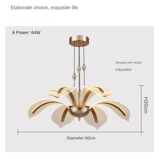 Modern LED Night Primrose Petals Ceiling Chandelier - Minimalist Elegance for Living, Dining, and Bedrooms - DecorGlobe