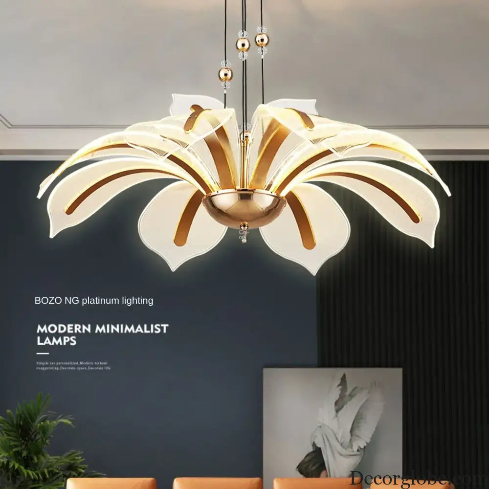 Modern LED Night Primrose Petals Ceiling Chandelier - Minimalist Elegance for Living, Dining, and Bedrooms - DecorGlobe