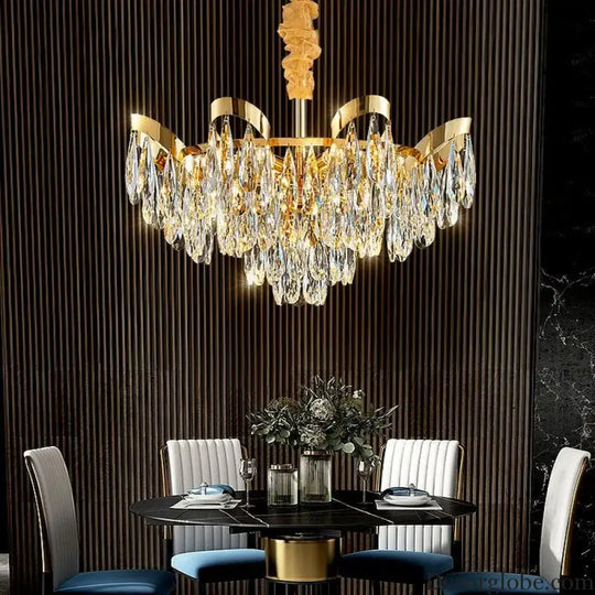 Modern LED Sunflower Crystal Ceiling Chandeliers - Bionic Elegance for Living and Dining Spaces - DecorGlobe