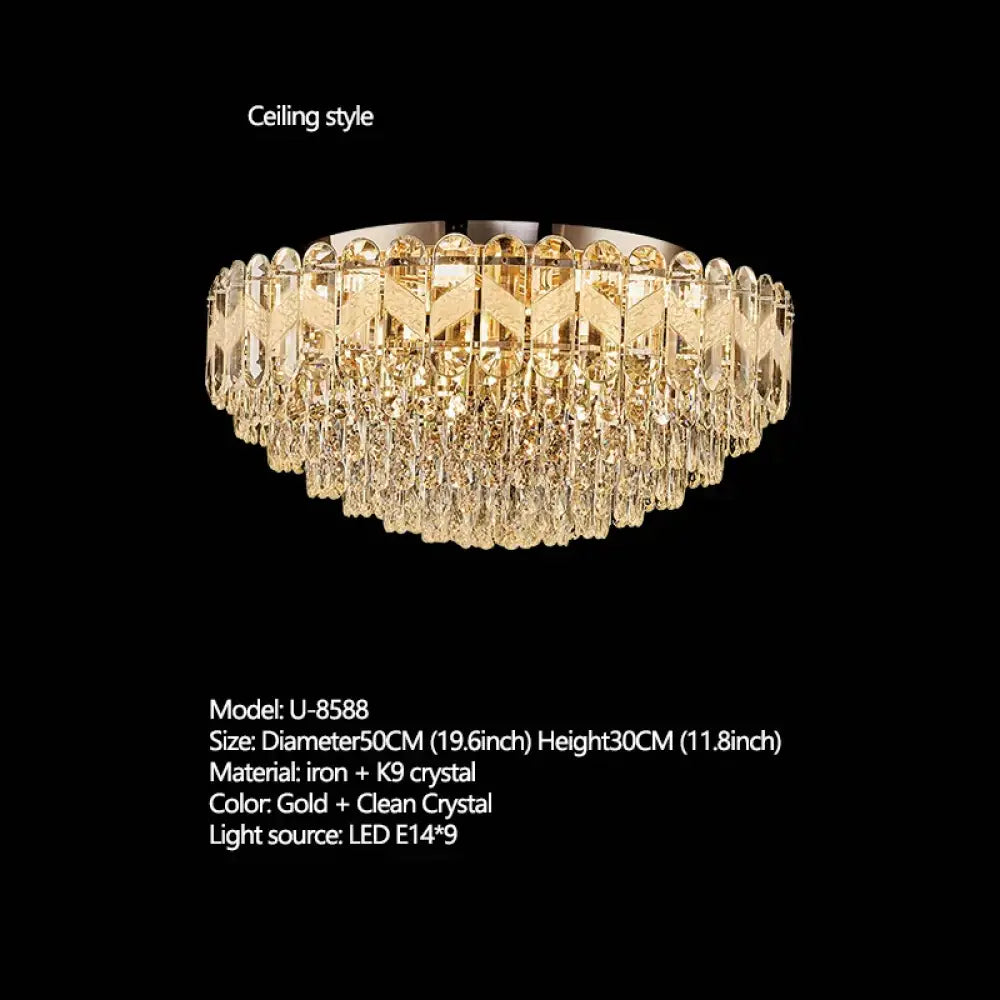 Modern Light Luxury Crystal Chandelier - Gold Finish for Dining and Living Rooms with Free Shipping - DecorGlobe