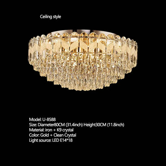 Modern Light Luxury Crystal Chandelier - Gold Finish for Dining and Living Rooms with Free Shipping - DecorGlobe