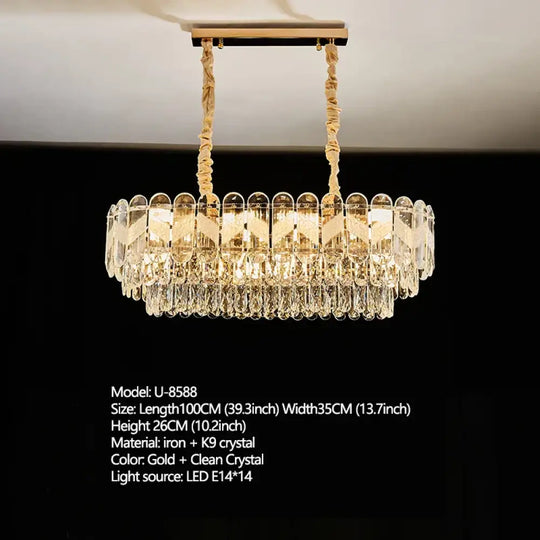 Modern Light Luxury Crystal Chandelier - Gold Finish for Dining and Living Rooms with Free Shipping - DecorGlobe