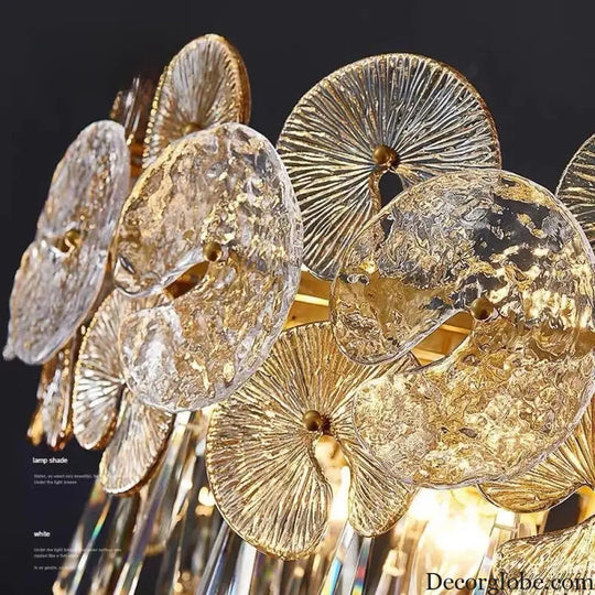 Modern Light Luxury LED Lotus Flower Crystal Ceiling Chandelier - Elegance for Living Rooms, Bedrooms, Restaurants, and Halls - DecorGlobe