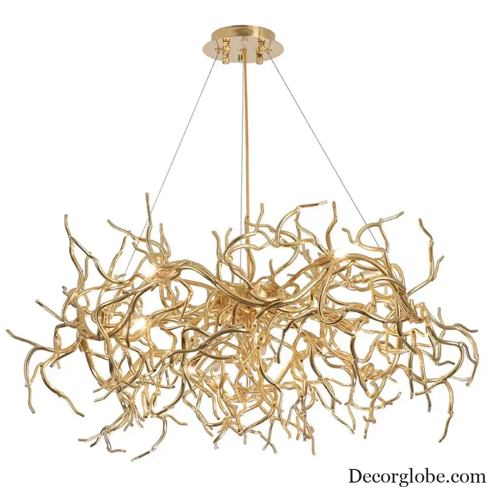Modern Luxury Chandelier Lighting - LED Gold Branch Chandelier for Living Rooms, Dining Rooms, and Home Decor with Aluminum Tree Design - DecorGlobe
