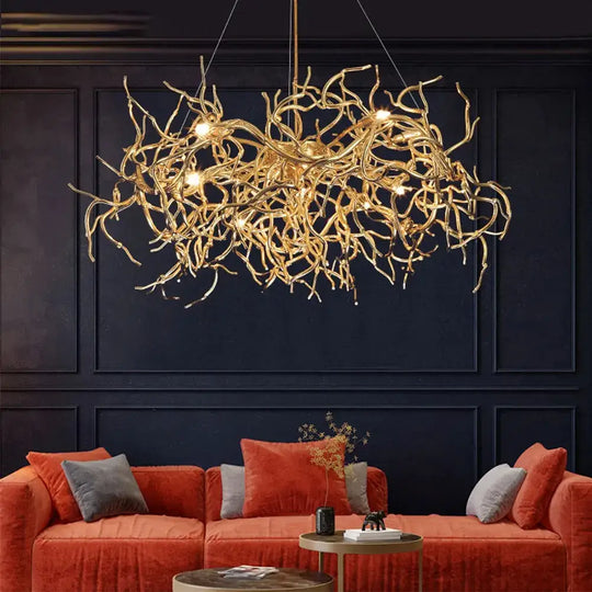 Modern Luxury Chandelier Lighting - LED Gold Branch Chandelier for Living Rooms, Dining Rooms, and Home Decor with Aluminum Tree Design - DecorGlobe