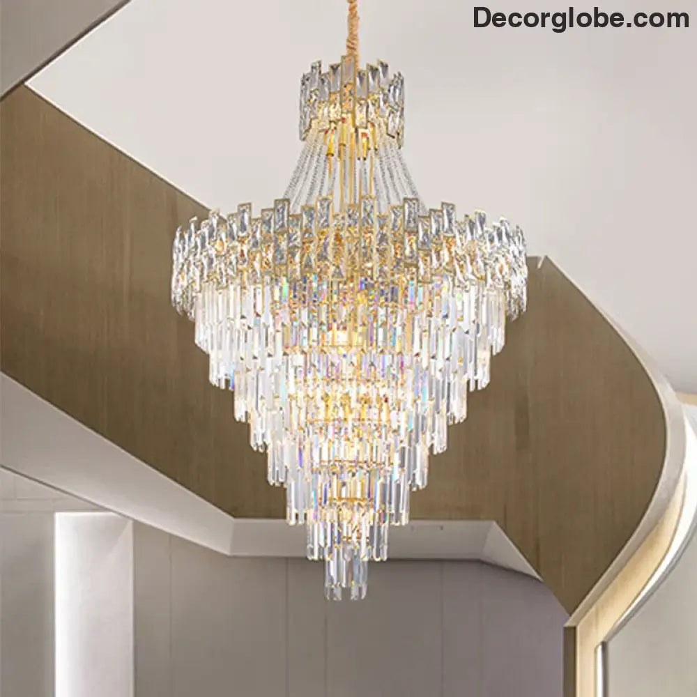 Modern Luxury Glass Crystal Chandelier - Hotel-Grade Decorative Lighting with LED Dimming - DecorGlobe