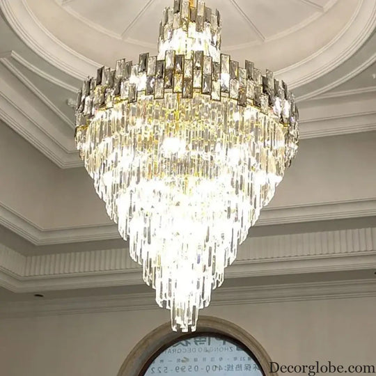 Modern Luxury Glass Crystal Chandelier - Hotel-Grade Decorative Lighting with LED Dimming - DecorGlobe